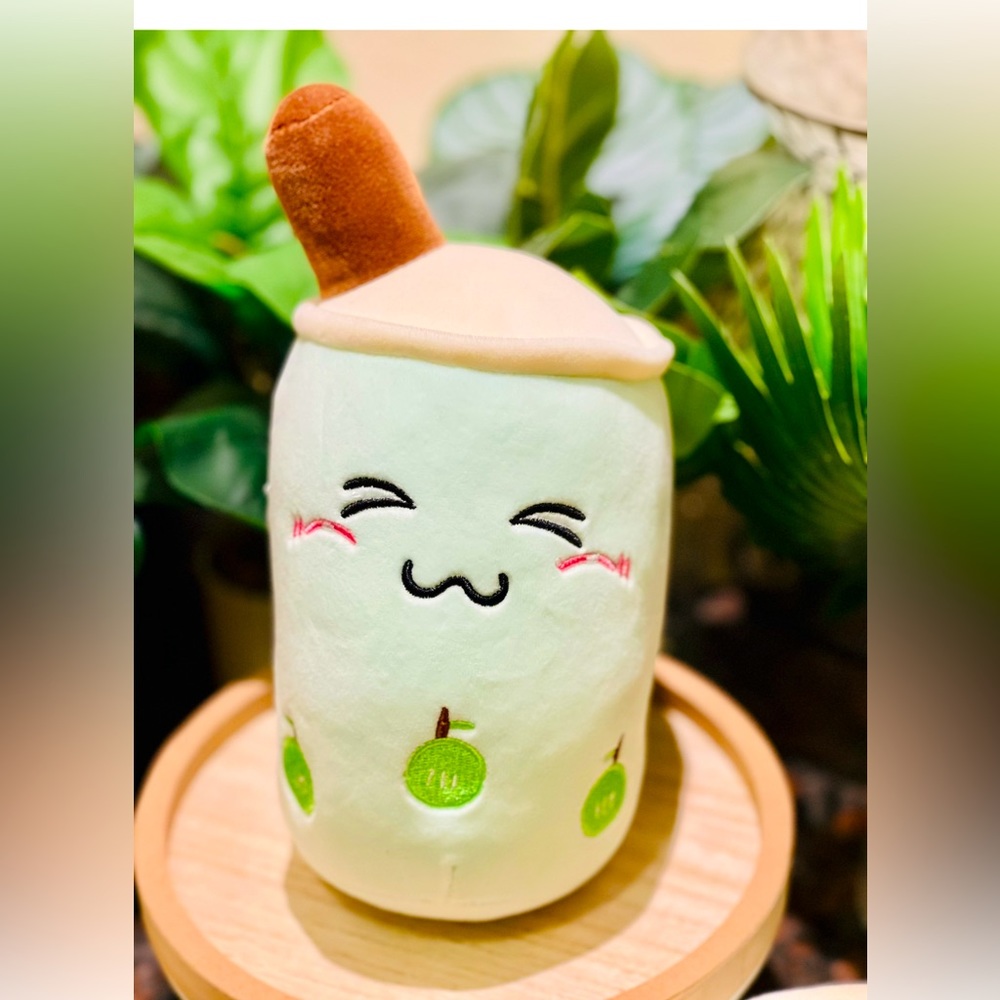 Boba Tea Plush Green Apple Milk Tea Soft Stuffy